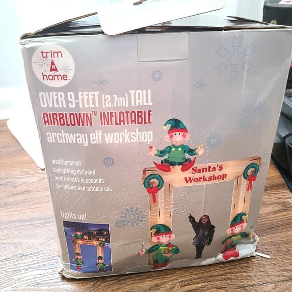 RARE Vintage Trim a Home Santa's Elf Archway Christmas Inflatable NIB 9 FT Tall - Picture 5 of 9